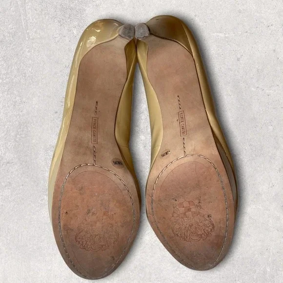 VINCE CAMUTO SEXY PATIENT LEATHER PLATFORM HIGH HEELS BUTTER YELLOW - 9.5 / 39.5 - Picture 4 of 6